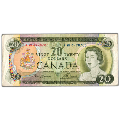 $20 1969 Bank of Canada Note *WF Replacement Prefix BC-50bA - VF