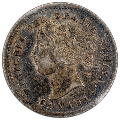 Canada 1858 10 Cents Dime Silver Coin - ICCS EF-40