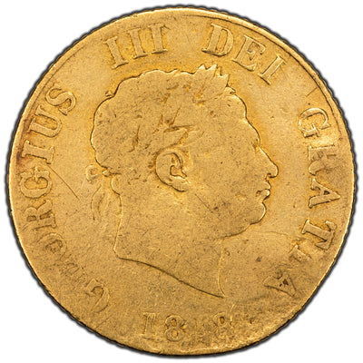 SOLD Great Britain 1818 1/2 Half Sovereign Gold Coin - Damaged