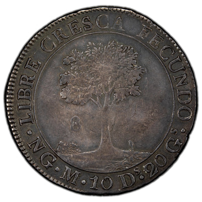 Central American Republic 1826 8 Reales Silver Coin