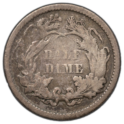 United States 1872 Seated Liberty Half Dime Silver Coin