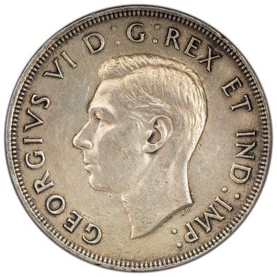 SOLD Canada 1947 Blunt 7 $1 Silver Dollar Coin - Lightly Cleaned