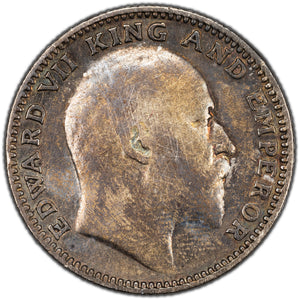 SOLD India 1910 1/2 Half Rupee Silver Coin