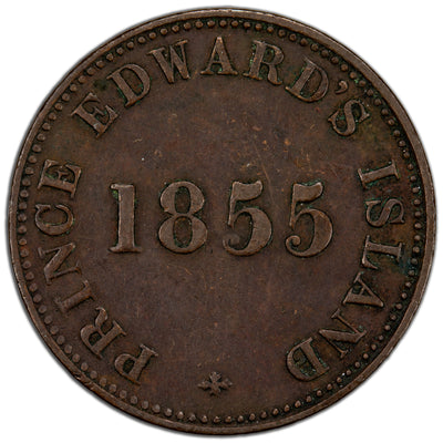 Canada P.E.I. 1855 Token Thick Top Fives PE-7A1 - VF