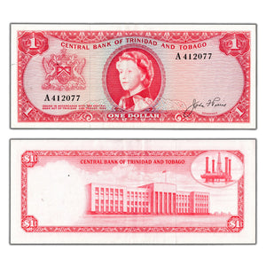 SOLD Trinidad & Tobago N.D (1964) $1 One Dollar Note P #26a - About EF