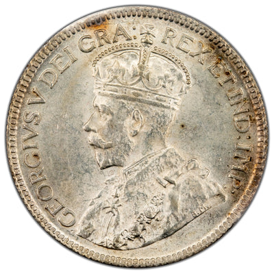 Canada 1935 25 Cents Quarter Silver Coin - ICCS MS-63