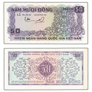 SOLD Vietnam ND (1966) 50 Fifty Dong Note P #17a - AU/UNC