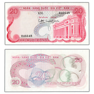 SOLD Vietnam ND (1969) 20 Twenty Dong Note P #24a - Choice Uncirculated