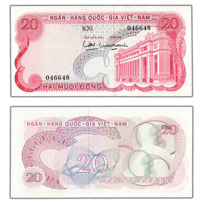 SOLD Vietnam ND (1969) 20 Twenty Dong Note P #24a - Choice Uncirculated