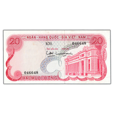 SOLD Vietnam ND (1969) 20 Twenty Dong Note P #24a - Choice Uncirculated