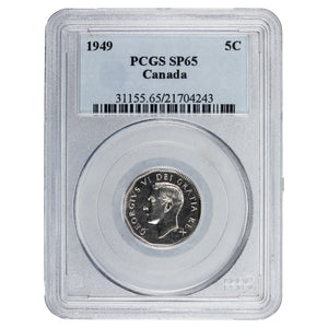 SOLD Canada 1949 5 Cents Nickel Coin - PCGS Specimen SP-65