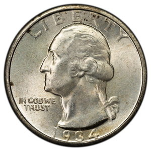 SOLD United States 1934 25 Cents Washington Quarter Silver Coin