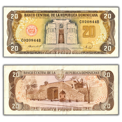 Dominican Republic 1988 20 Pesos Oro Note P#120c