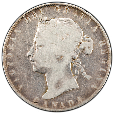 SOLD Canada 1888 Obverse 3 50 Cents Half Dollar Silver Coin - G-6 (scratches)