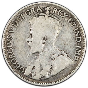 SOLD Canada 1921 25 Cents Quarter Silver Coin - VG-8