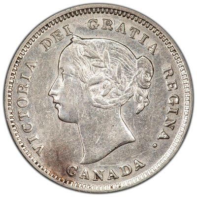 Canada 1900 Oval 0 5 Cents Silver Coin - Cleaned