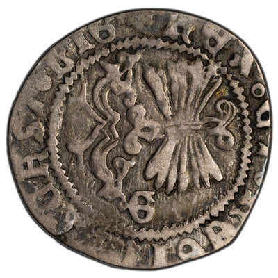 SOLD Spain 1506-1507 1 Real Silver Coin Ferdinand V & Joanna - Clipped