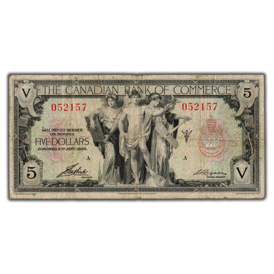 SOLD $5 1935 Canadian Bank of Commerce Chartered Note CH #75-18-02