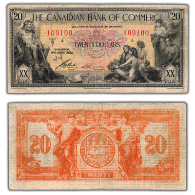 SOLD $20 1935 Canadian Bank of Commerce Chartered Note #75-18-10 - Minor Writing