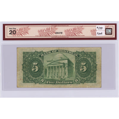 SOLD $5 1942 Bank of Montreal Canada Chartered Note #505-64-02 - BCS VF-20