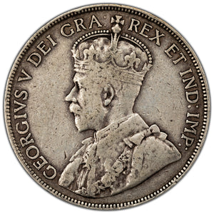 SOLD Canada 1916 50c Half Dollar Silver Coin - F-15