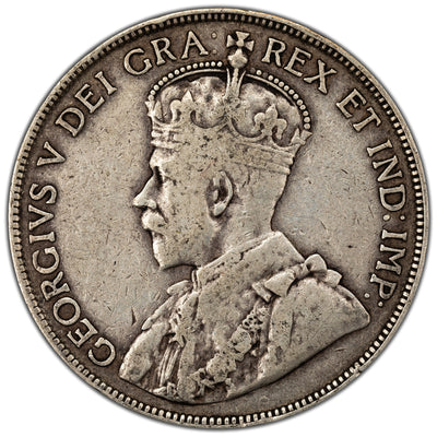 Canada 1916 50c Half Dollar Silver Coin - F-15