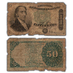 SOLD United States 1873 50 Cents Fractional Currency Note Fr #1379 - Low Grade Filler