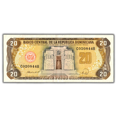 Dominican Republic 1988 20 Pesos Oro Note P#120c