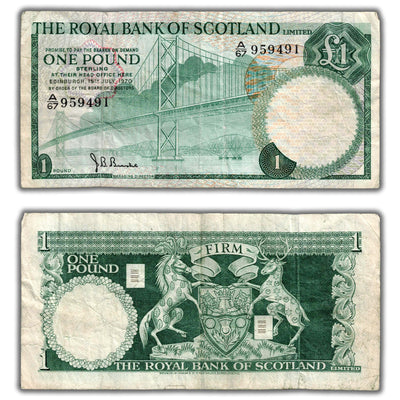 SOLD Scotland The Royal Bank 1970 One Pound P #334a