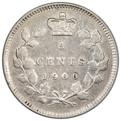 Canada 1900 Oval 0 5 Cents Silver Coin - Cleaned