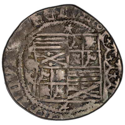 SOLD Spain 1506-1507 1 Real Silver Coin Ferdinand V & Joanna - Clipped