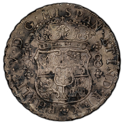 Mexico 1743 Mo MF 8 Reales Silver Coin - Light Corrosion