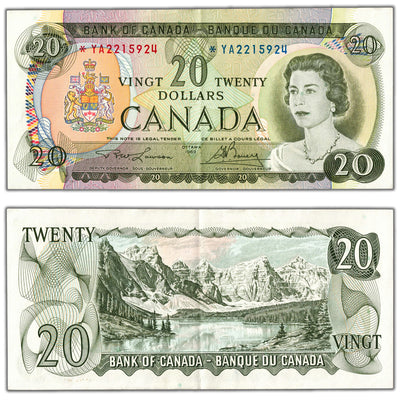 $20 1969 Bank of Canada Note *YA Replacement Prefix BC-50bA - AU