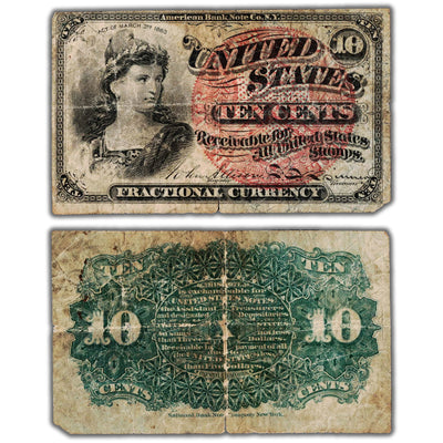 United States 1863 10 Cents Fractional Currency Note - Circulated