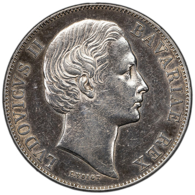 SOLD Germany Bavaria ND (1865) Vereinsthaler Silver Coin KM #877 - Cleaned
