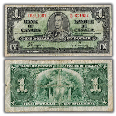 $1 1937 Bank of Canada Note Coyne-Towers D/N Prefix BC-21d