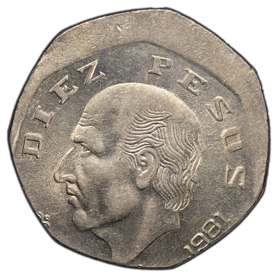 SOLD Mexico 1981 10 Pesos Coin - Off Center Strike Error