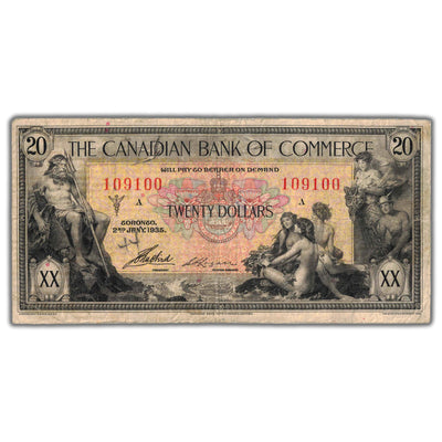 SOLD $20 1935 Canadian Bank of Commerce Chartered Note #75-18-10 - Minor Writing