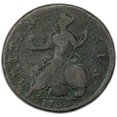 Great Britain 1739 1/2d Half Penny Coin KM #566