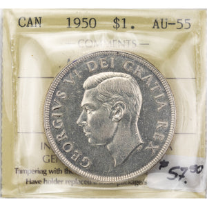 SOLD Canada 1950 Arnprior $1 Silver Dollar Coin - ICCS AU-55