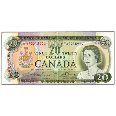 $20 1969 Bank of Canada Note *YA Replacement Prefix BC-50bA - AU