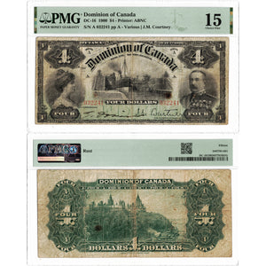 $4 1900 Dominion of Canada Note Courtney DC-16 - PMG F-15