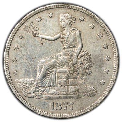 SOLD United States 1877-S $1 Trade Dollar Silver Coin - Scratched/Cleaned