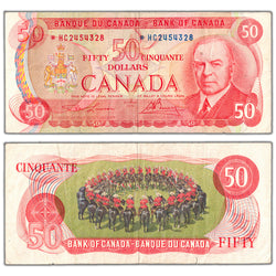 $50 1975 Bank of Canada Note *HC Replacement Prefix BC-51aA - VF (minor tear)