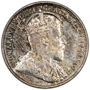 Newfoundland 1904-H 20 Cents Silver Coin - One Year Type - EF (cleaned)