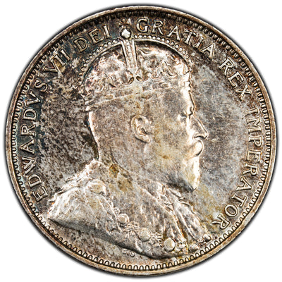 Newfoundland 1904-H 20 Cents Silver Coin - One Year Type - EF (cleaned)