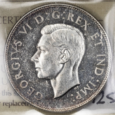 SOLD Canada 1946 50 Cents Half Dollar Silver Coin - ICCS MS-62