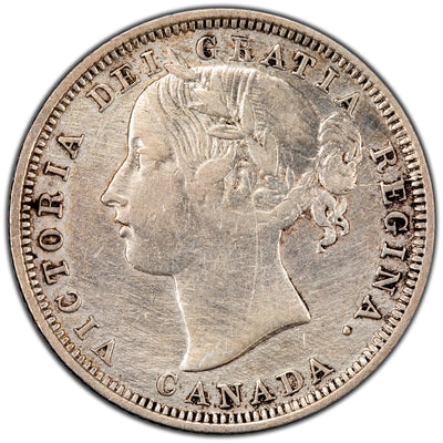 Canada 1858 20 Cents Coin First Year of Issue! - Harshly Cleaned