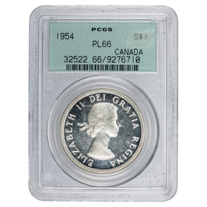 SOLD Canada 1954 $1 Silver Dollar Coin - PCGS Proof-Like PL-66