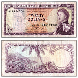 East Caribbean States 1965 $20 Twenty Dollars Note P #15g - Circulated